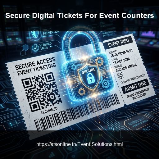 Conceptual security image showing a glowing padlock over a digital ticket