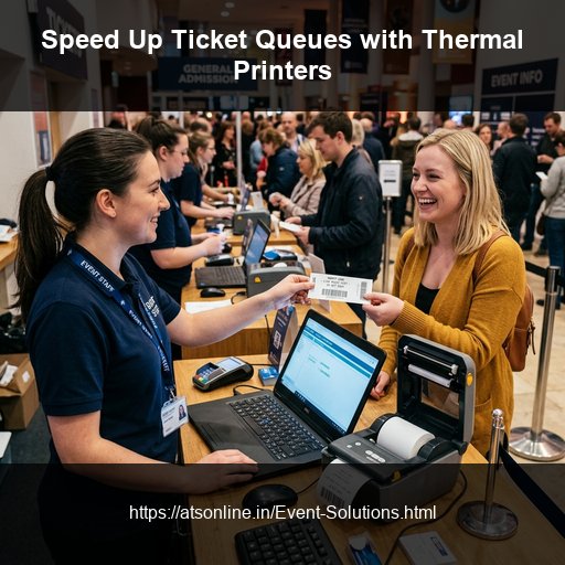 Busy event ticketing counter utilizing a thermal printer efficiently